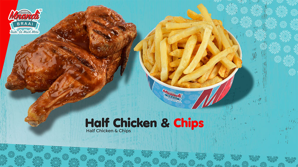 Half Chicken and Chips menu card