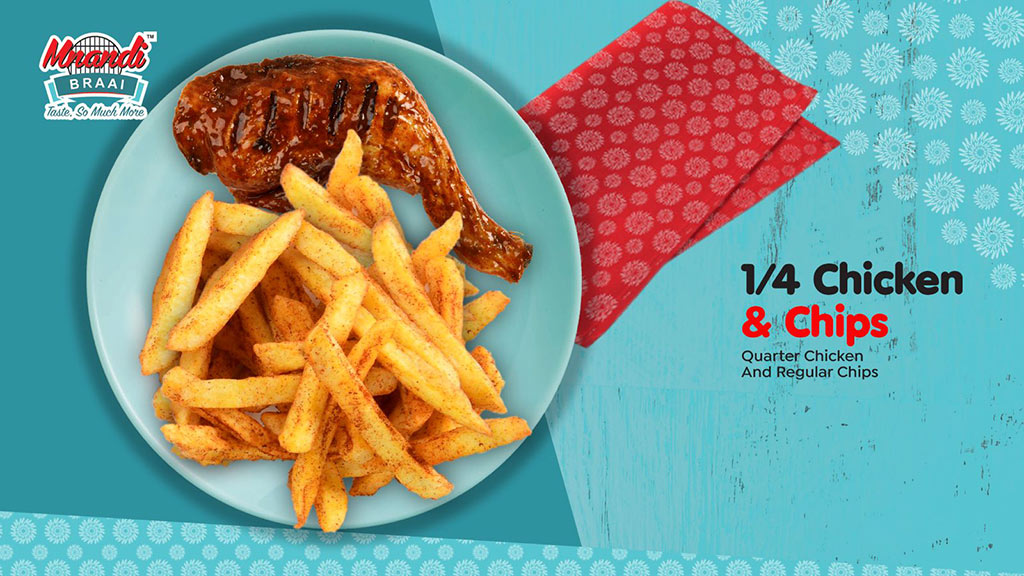 Quarter Chicken and Chips menu card