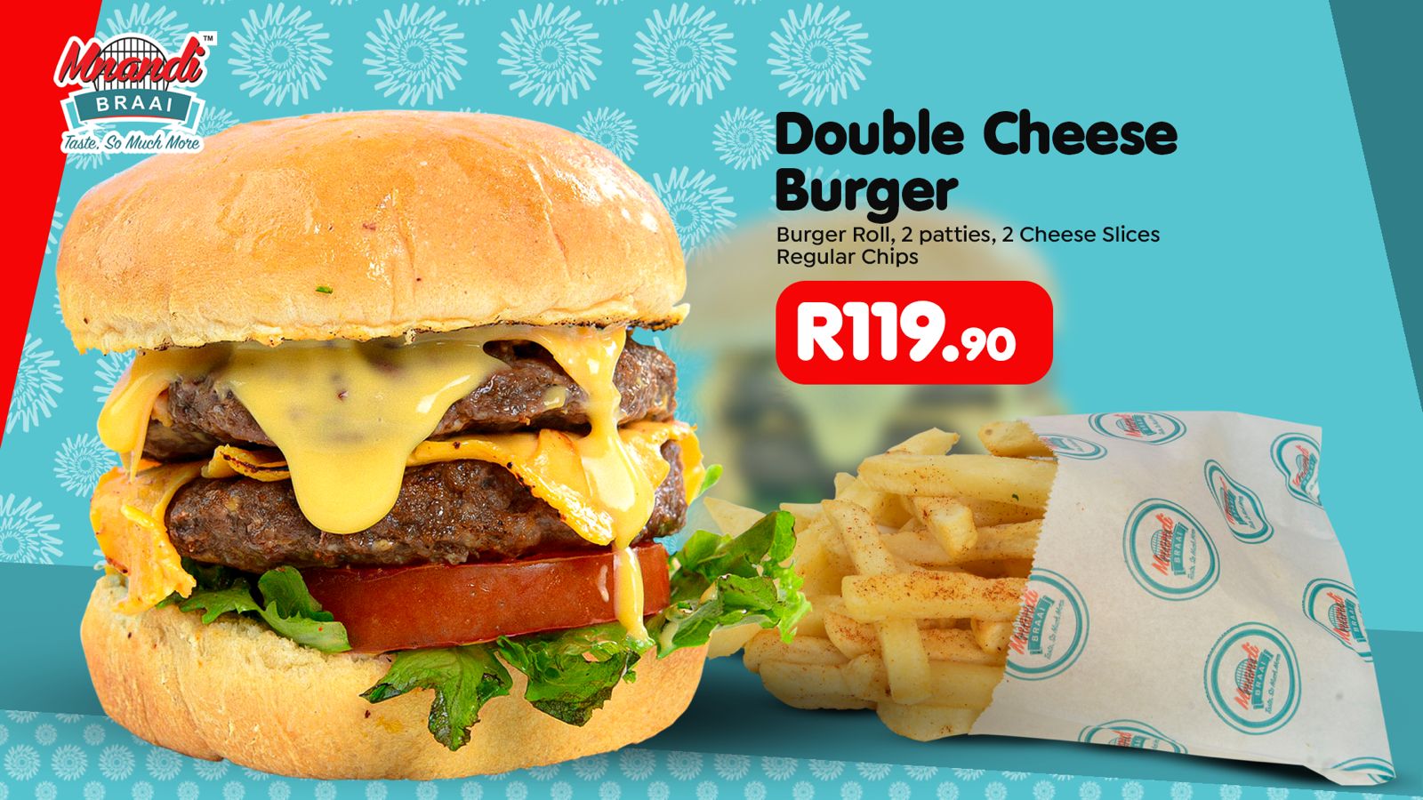 Double Cheese Burger menu card