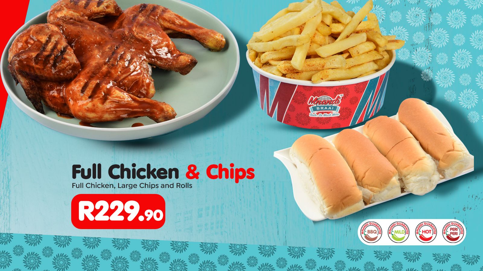 Full Chicken and Chips menu card